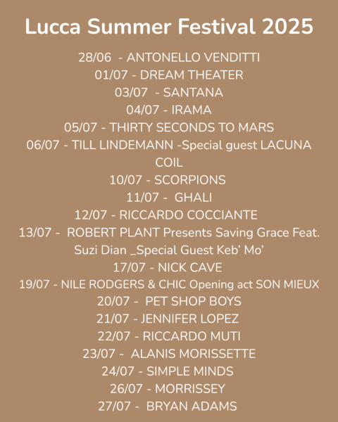 LUCCA SUMMER FESTIVAL 2025 